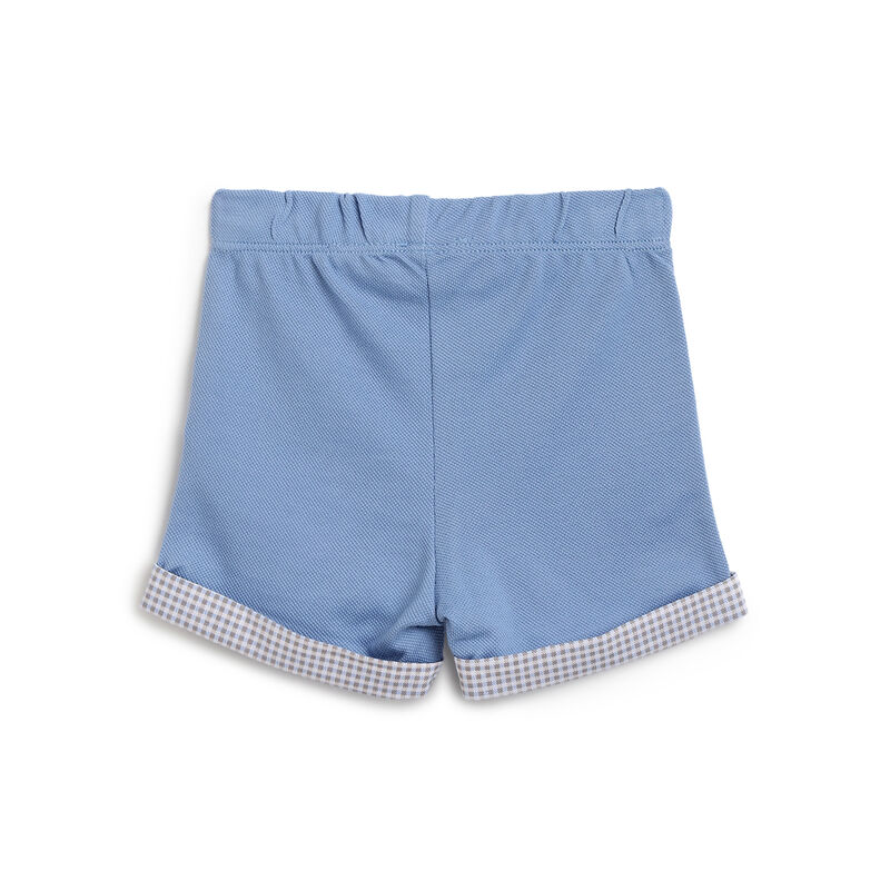 Boys Medium Light Blue Applique Outfit with Short Pants image number 3